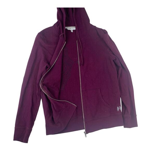 Victoria's Secret size medium Deep Purple Zip-Up jacket sweatshirt seqiun angel - Picture 3 of 7